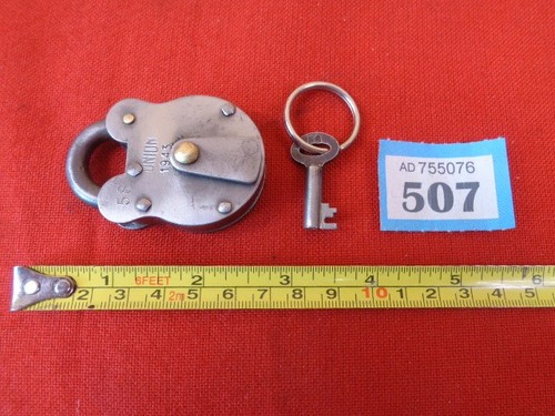 1943 union pad lock - pad-lock, with
