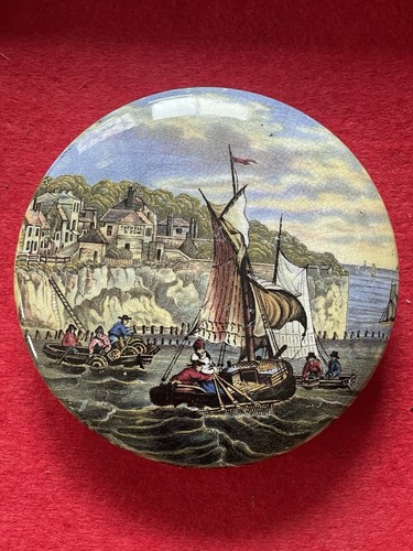 Prattware pot lid pegwell - pot,