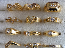 job lot costume jewellery bundle dress rings 12pc mixed size NEW loverly rings