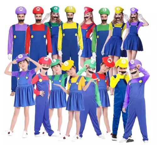 Adults kids super - mario, and