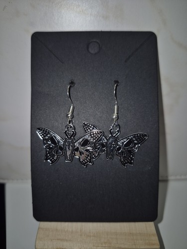 Black silvery butterfly - black,