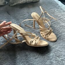 Ego Nude Lace Up Heels Size 6 Uk