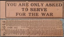 Bus / Tram ticket LCC Tramways ½d WW1 Army recruitment propaganda slogan c1914