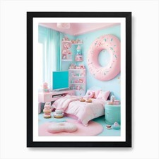 Donut Bedroom Art Print Framed