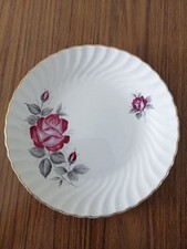 A Royal Wessex, White Ironstone Plate By Swinnertons, Red Velvet Pattern Series.