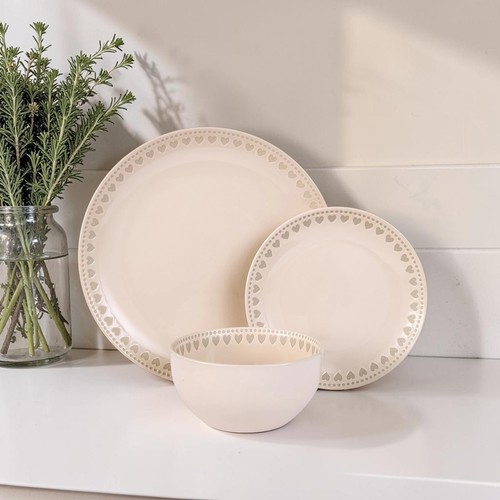 12pc dinner set heart - dinner,