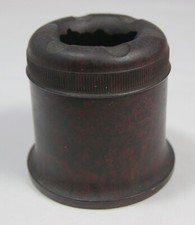 Vintage Velos Prettywell Non Spill Bakelite Ink Well - Mottled Brown