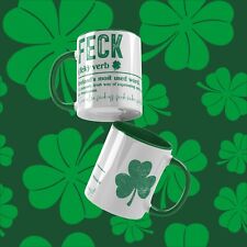 Feck Definition + Clover - Funny Novelty Irish Green 11oz Tea & Coffee Mug