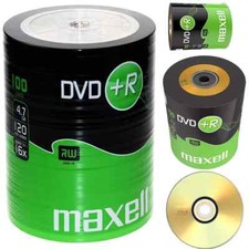 100 x MAXELL DVD+R 16x BLANK RECORDABLE DVD 4.7GB DISCS 120 MINS