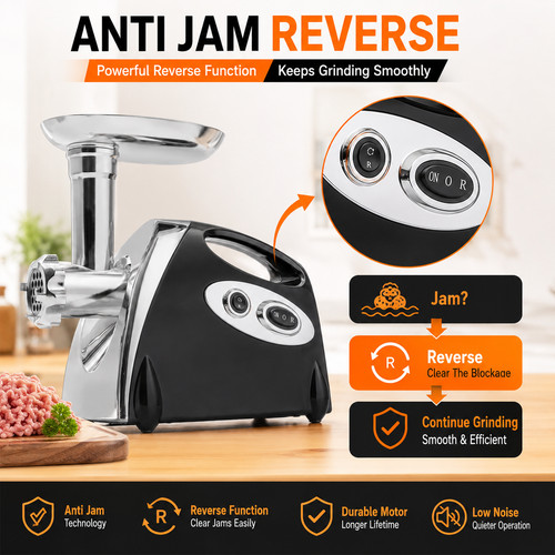Electric meat grinder reverse - grinder,