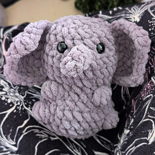 Grey elephant plush soft toy - grey,