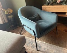 MADE.com Velvet Blue Statement Chair Made - RRP £300 