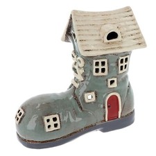 Village Pottery Grey Large Boot Tealight Holder Boxed JD331063