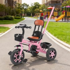 Kids Tricycle for 2-5 Years Old, Kids Trike with Basket and Removable Pedal NEW