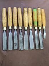 Vintage SJ ADDIS WARD AND PAYNE WOOD CARVING CHISELS X9 MADE IN SHEFFIELD