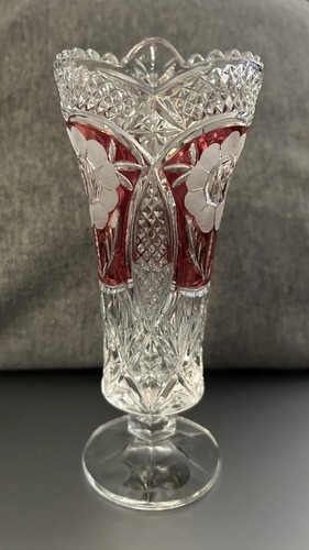 Vtg lead crystal red flash - lead,