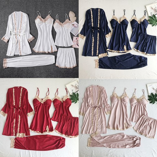 5pcs womens lace satin - 5pcs, silk