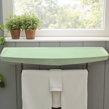 Vintage French Ceramic Bathroom or Kitchen Shelf | Heavy Belfast Sink Style