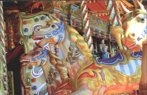 Thewi carousel horses - thewi, postcard
