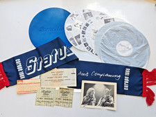 Status Quo Rock music memorabilia Tour Scarf Ticket Stubs Signed person Postcard