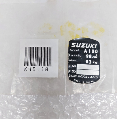Suzuki a100 as100 frame data - suzuki,