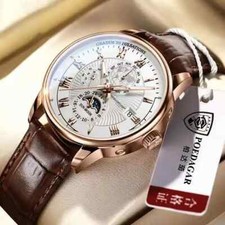 Men's Watch Leather Waterproof