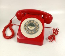 Reka Retro Red Push Button Phone Corded Landline Telephone Vintage Style