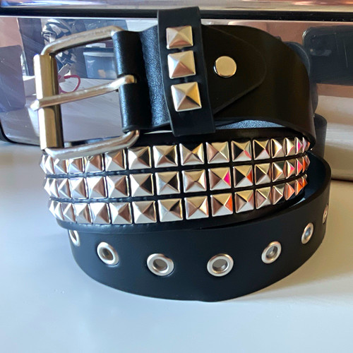 Black studded pyramid studs - studded,