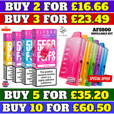 Elf Bar AF5500 Rechargeable & Refillable Pod Kit | 20mg | 2ml | New Arrivals |F9