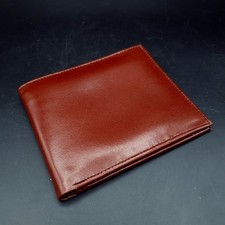 Vintage Leather Wallet made in Holland Brown Bi-fold walled unused with sticker