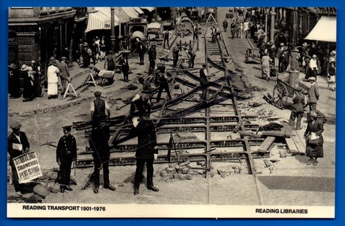 Repro postcard tram - repro, track
