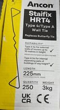 Wall Ties 225mm | Ancon Staifix HRT4 Cavity Wall Ties Stainless Steel Box 250