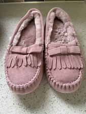 Just Sheepskin. Pink Moccasin style  Slippers. Uk 5 New