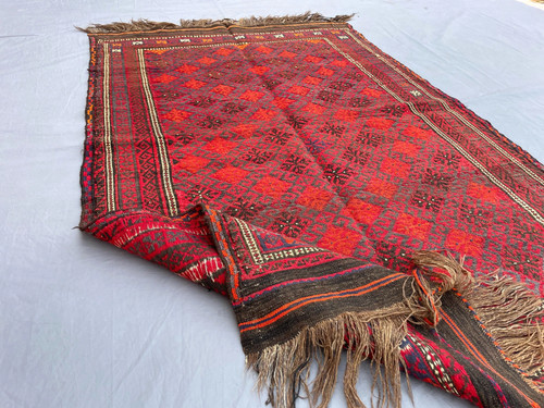 4x7 vintage afghan red - 4x7,