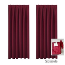 BellaHills 99% Blackout Curtains 2 Panels Room Darkening 46 x 72 inch, Burgundy 