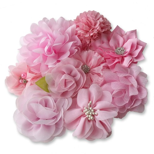 Light pink fabric flowers - light,