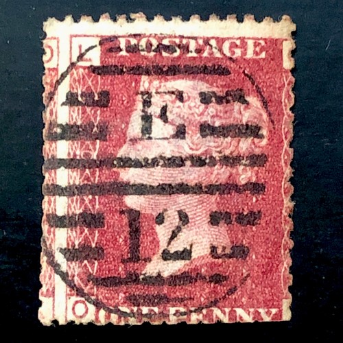 1864 1d stamp penny - qv, stamp-penny