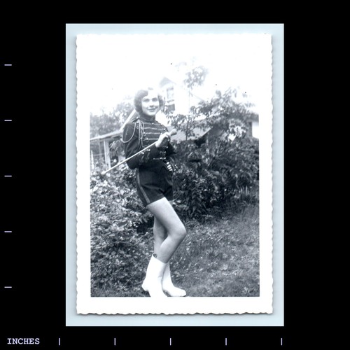 Old vintage photo leggy woman - photo,