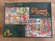 Falcon de Luxe 2x1000 Piece Jigsaw Puzzles 'Waiting For Santa, & Festive Visit'