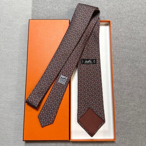 Hermes tie reddish brown - tie, reddish-brown