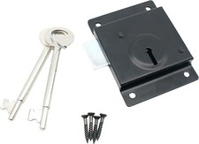 Press Lock Shed Gate Door Deadlock Security 75mm Face Fixing with Screws 2 x Key