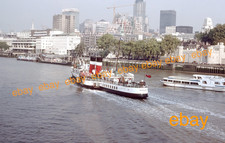 35mm Colour Slide P.S.WAVERLEY-Paddle Steamer-Arriving Pool of London-Oct 1990