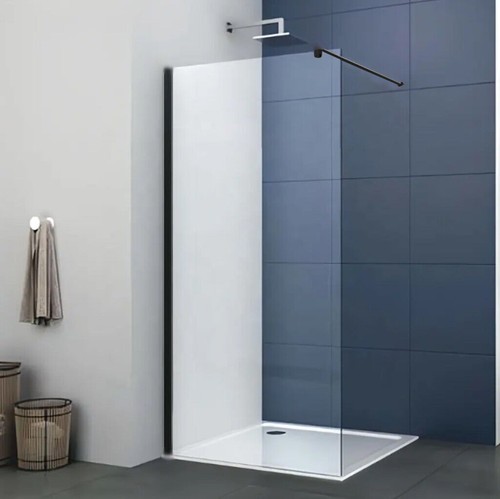Walk shower screen - in, black