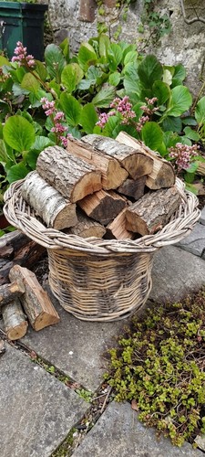 Vintage fluted wicker log - vintage,