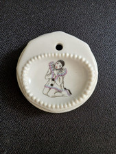 RARE VINTAGE 1980S KNEELING CERAMIC PIERROT CLOWN PEN AND COIN HOLDER
