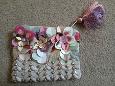 Accessorize Zipped Floral Decorative Purse With Tassle Fastening - New & Unused