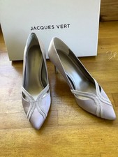JACQUES VERT Lilac Satin Court Shoes 3” heel size 4 Boxed rrp £99