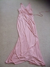 New no tags pale pink wrap  two birds bridesmaid prom dress  S 8 10