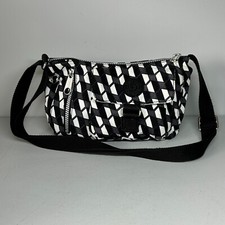 Kipling JETI IF QVC Crossbody Shoulder Bag Black & White Geometric