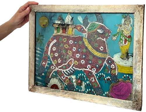 Vintage indian glass painting - glass,